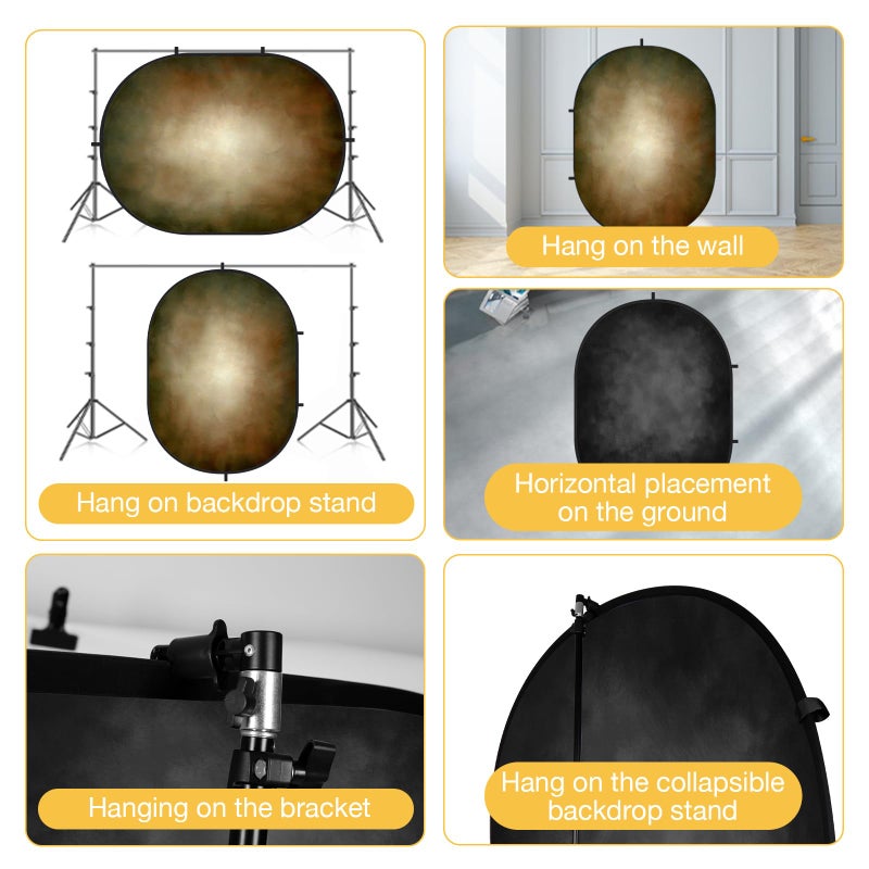 Kate Collapsible Backdrop Microfiber Black and Brown Double Sided Pop up Collapsible Background, for Photography, for Photographers, 5x6.5ft - Image 4